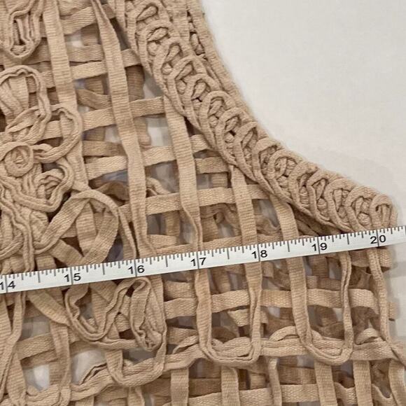 Cato Open Weave Macrame/Crochet Look Boho, Hippie, Cotton Open Vest Lagenlook 18 - Picture 10 of 12